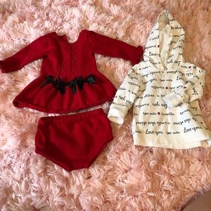 Sweater set and hooded pullover